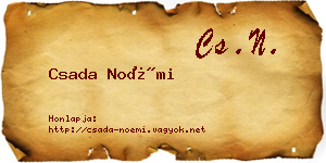 Csada Noémi névjegykártya