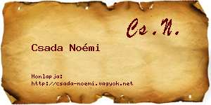 Csada Noémi névjegykártya